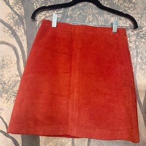 Vintage Spanish Red Suede A-Line Skirt
